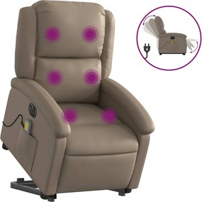 vidaXL elektromos cappuccino műbőr felállást segítő masszázsfotel