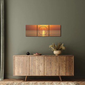 Kép - Naplemente az óceán felett (órával) (90x30 cm)