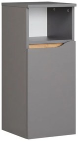 Szürke alacsony fürdőszoba szekrény 30x72 cm Set 357 - Pelipal