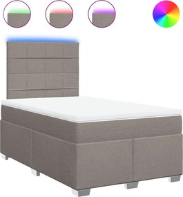 vidaXL tópszínű szövet rugós ágy matraccal 120 x 190 cm