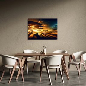 Üveg kép - Pihenő oroszlánok (70x50 cm)