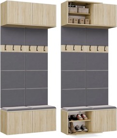 HAGA II 2W előszobafal 100x35x238 cm, sonoma