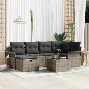Kerti Kanapé Szett párnával 7 pcs Szürke 242.5 x 132.5 x 85 cm