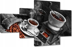 Vászonkép 130x80 Fekete-fehér kávés kép