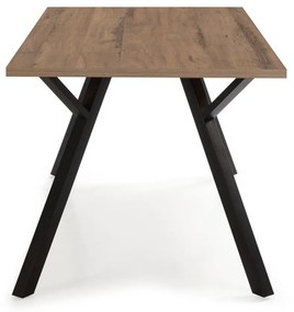 Étkezőasztal diófa dekoros asztallappal 90x160 cm Paola – Marckeric