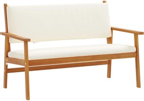 vidaXL Kerti pad párnával Krémszín Tömör Akácfa