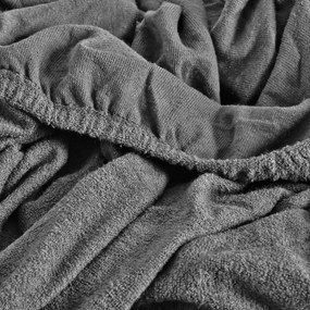 EMI szürke frottír gumis lepedő, 180x200-as lap