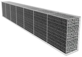 vidaXL horganyzott acél gabion fal fedéllel 600 x 50 x 100 cm