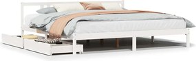 vidaXL fehér tömör fenyőfa ágy matrac nélkül 200 x 200 cm
