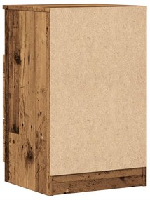 2 db antik fa színű szerelt fa éjjeliszekrény 40 x 36 x 65 cm