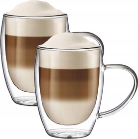 Kávés poharak latte 2 db Termikus dupla aljú bögre 350 ml