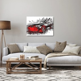 Kép - Festett autó akció közben (üvegen) (70x50 cm)