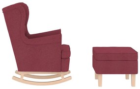borvörös szövet hintaszék lábtartóval