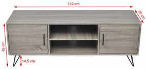 szürke TV-szekrény 120 x 40 x 45 cm