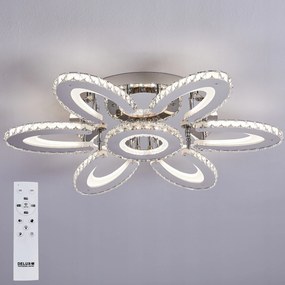 Mennyezeti Lámpa Kristály Glamour függeszték Csillár Plafon Led Távirányító 90W