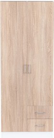 Miami gardróbszekrény 80x205 cm sonoma tölgy-fehér