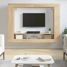 sonoma tölgyszínű szerelt fa TV-szekrény 152x22x113 cm