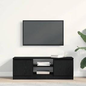 fekete tölgy színű szerelt fa TV-szekrény 102x30x36 cm