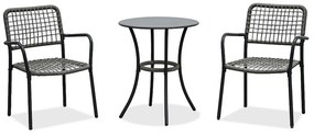 Autronic Kerti garnitúra 1+2, fém, polirattan,szürke , AZ-L1103 GREY