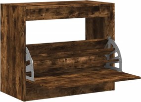 vidaXL füstös tölgy színű szerelt fa cipősszekrény 80 x 42 x 69 cm