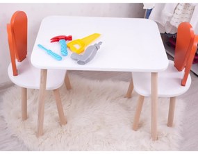 Gyerekasztal székekkel Bunny Two Chair Set - Orange, White
