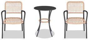 Autronic Balkónový set 1+2, kov, polyratan,přírodní, AZ-L1103 NAT