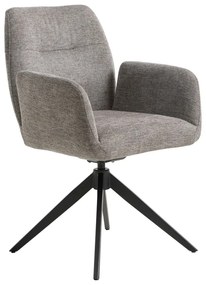 Szürke kárpitozott karfás étkezőfotel Roxana – Unique Furniture