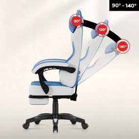 Gamer szék space 3.7 lábtartóval kék.
