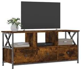 sonoma tölgy színű szerelt fa és vas TV-szekrény 102x33x45 cm