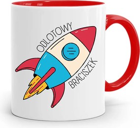 Piros Bögre Ajándék Testvérnek, nyomott mintával