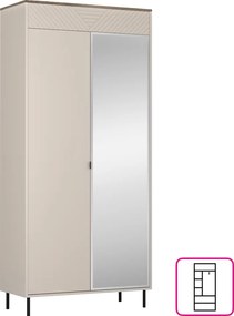 Szekrény, kasmír/castello tölgy, EYCO 2D/40