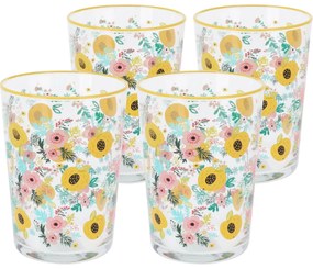 Flowers & Fruits 4 db-os pohárkészlet 510ml , sárga