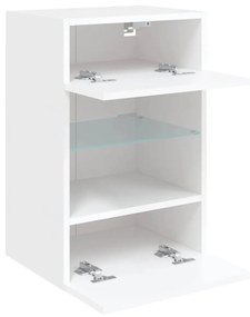 fehér falra szerelhető TV-szekrény LED-lámpákkal 40x30x60,5 cm