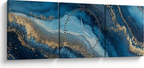 Kép - Kék márvány absztrakció (órával) (90x30 cm)