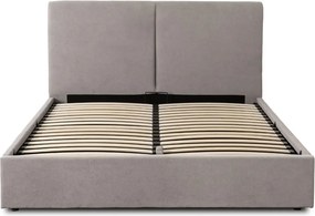 Ágy 160x200 cm méretben, ágyneműtartóval, szürke színben, szövet kárpittal MARSYLIA
