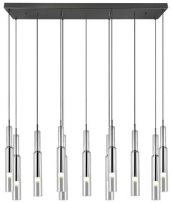 Fekete-ezüstszínű LED függőlámpa üveg búrával Lucent – Trio Select