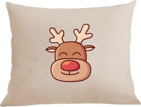 Karácsonyi párna párnahuzat színes rénszarvas mosolygós Rudolf