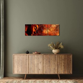 Kép - Buddha piros tónusokkal (órával) (90x30 cm)