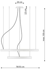Thoro TH.176 - LED Csillár zsinóron RIO LED/80W/230V CRI90 3000K fehér