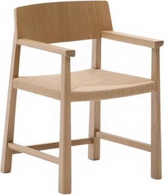 Natúr színű tölgyfa karfás étkezőfotel Idun – Kave Home