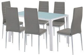 Mabel 6+1 étkező garnitúra szürke-szürke