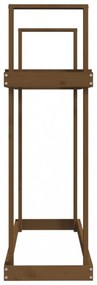 mézbarna tömör fenyőfa tűzifatartó állvány 110 x 35 x 108,5 cm