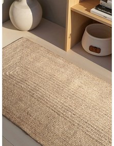 Világos natúr színű kétoldalas kézi szövésű juta futószőnyeg 80x200 cm Sharmila Natural White – Hanse Home