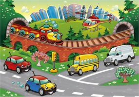 Fotótapéta Verdák vonat helikopter vinil 368x254 gyerekszoba +ragasztó