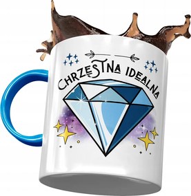 Kék Bögre Keresztanyának Születésnapra Ajándék Nyomtatott Fotóval