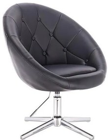 HC8516CROSS Fekete modern műbőr szék krómozott lábbal