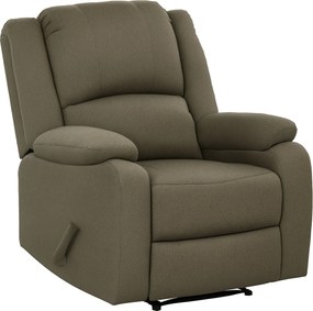 HOMCOM Manuális dönthető karosszék fekvő funkcióval, vászon hatású, TV-szék oldalra húzóval, lábtartóval, akár 150 kg teherbírással, nappalira, barna