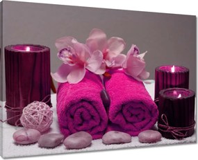 Vászonkép 70x50 Lila törölköző Virág