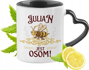 Juliana Bögre Fekete Szív Alakú Füllel Ajándék Nyomtatott