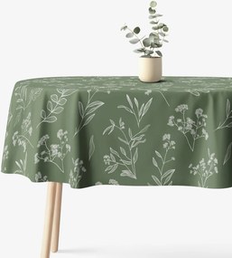 Goldea ovális pamut terítő - gyógynövény levelek 120 x 160 cm